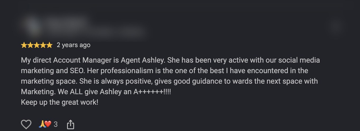 Original Google Reviews review screenshot (anonymised)