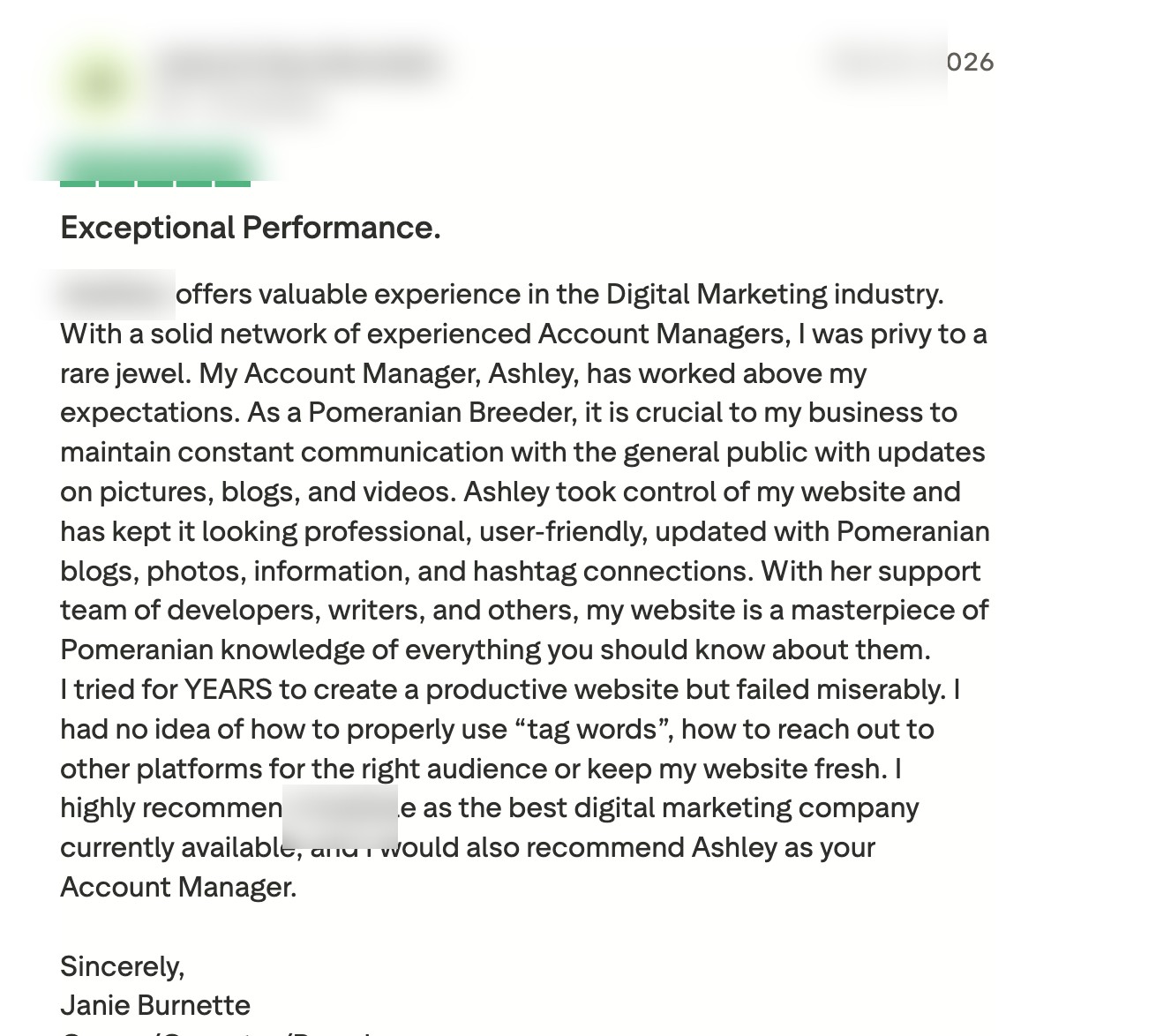Original Trustpilot review screenshot (anonymised)